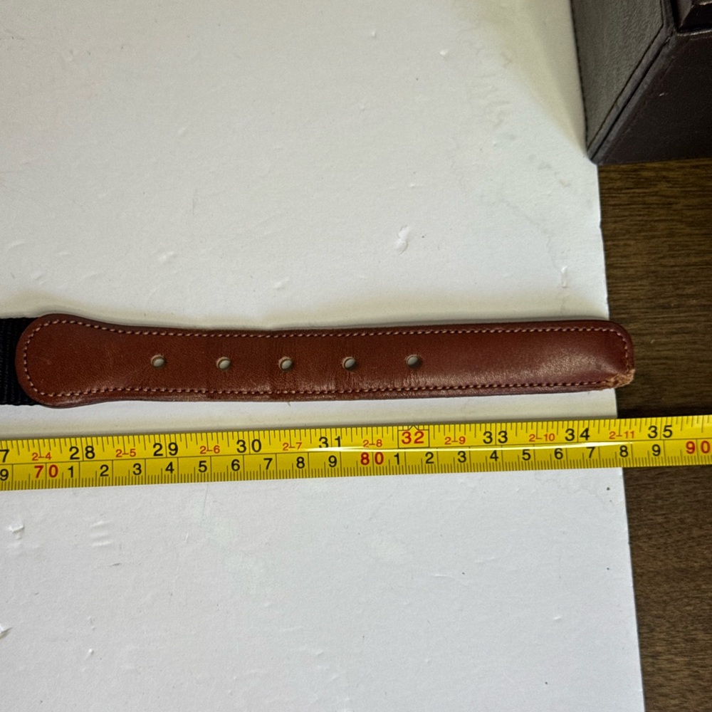 Coach Linen/Leather Black/Brown Belt Size 32/80 - Picture 5 of 8